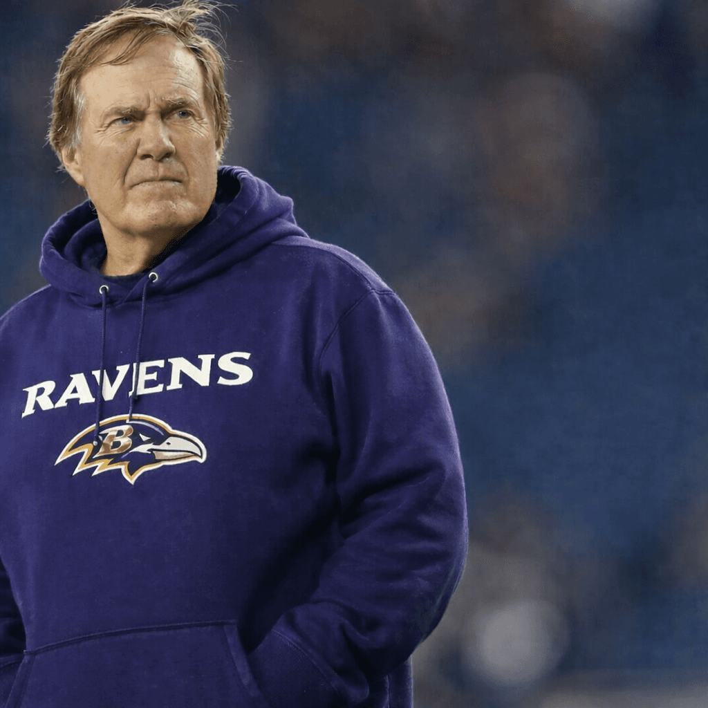 Bill Belichick in Ravens hoodie